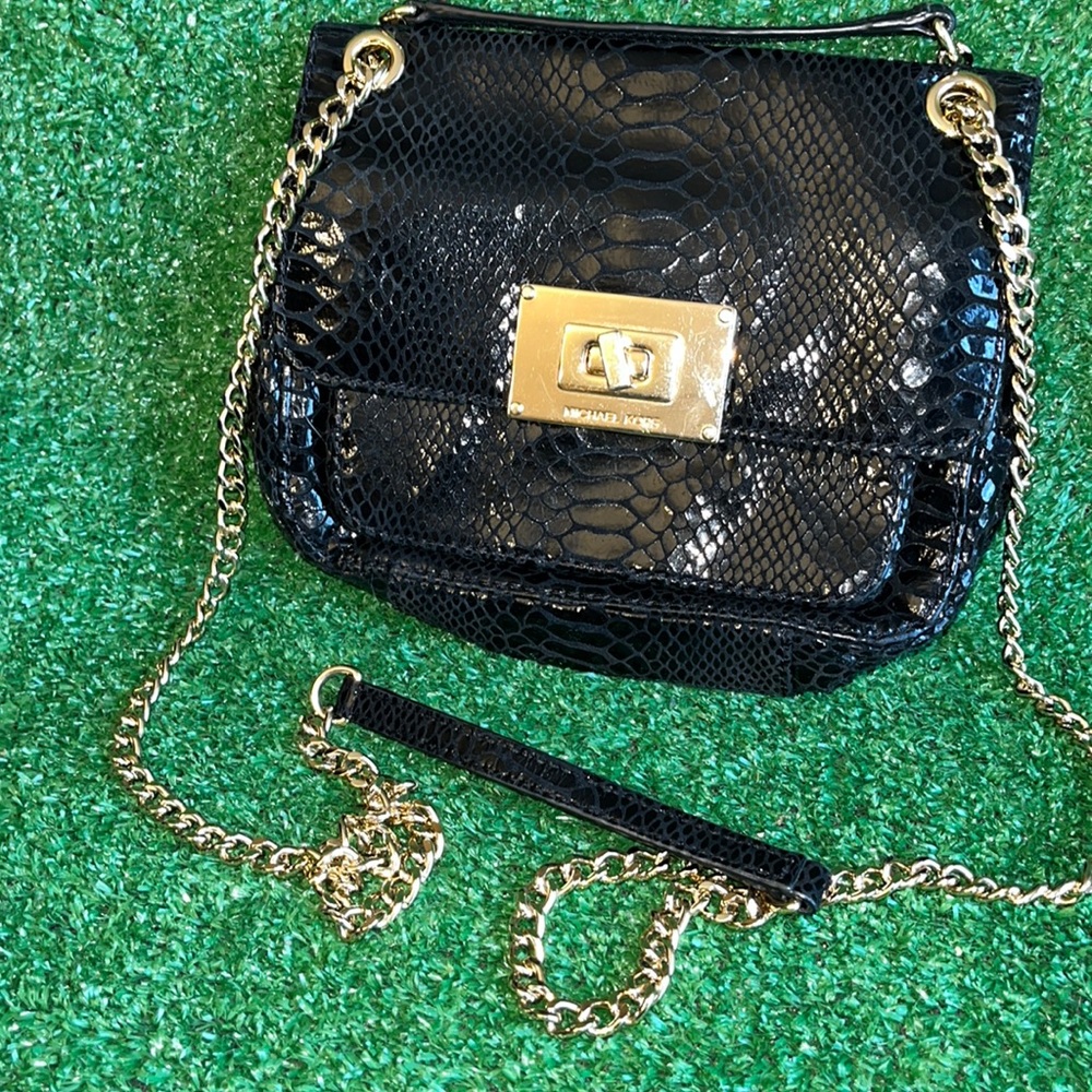 Michael Michael Kors Sloan Small Python-Embossed … - image 1